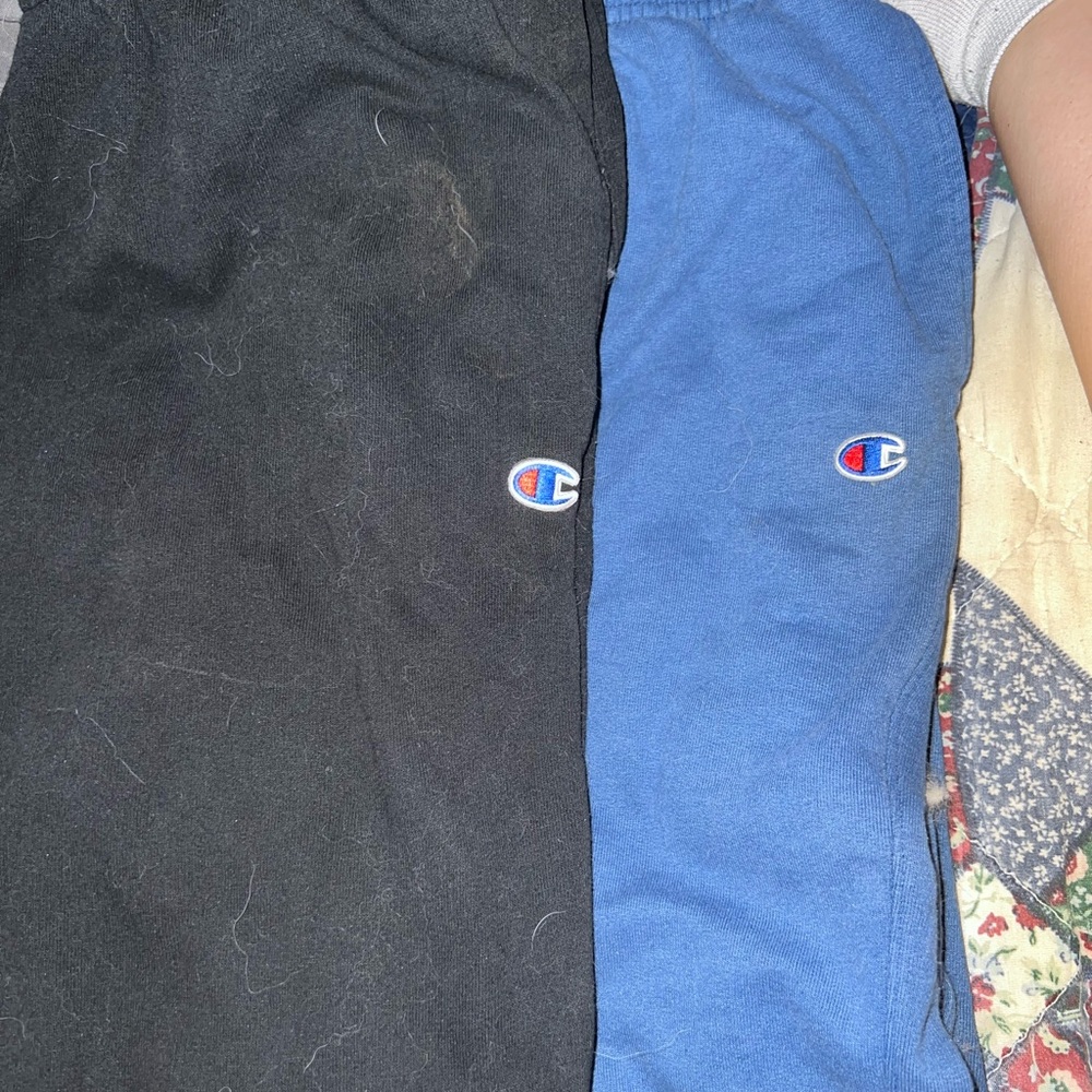 I have 3 pairs of champion sweat pants blue, black and green all M.